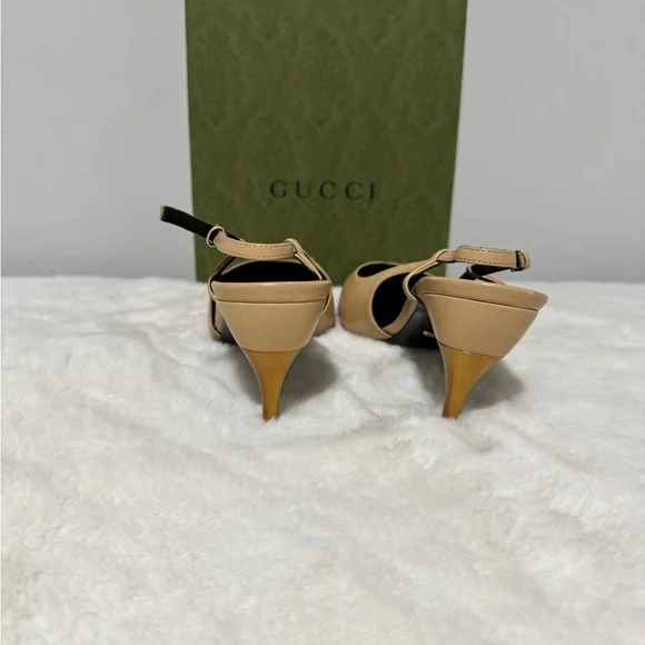 Gucci Women's Beige Slingback Heels - Picture 5 of 9